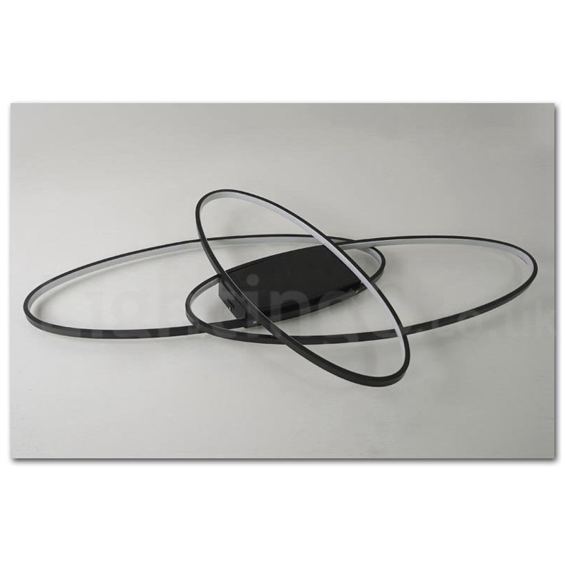Plafonnier ovale moderne et contemporain en aluminium à intensité variable, idéal pour un salon, une chambre ou une applique murale.