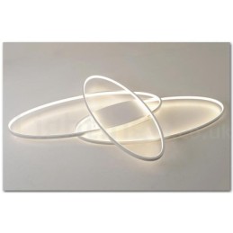 Plafonnier ovale moderne et contemporain en aluminium à intensité variable, idéal pour un salon, une chambre ou une applique murale.