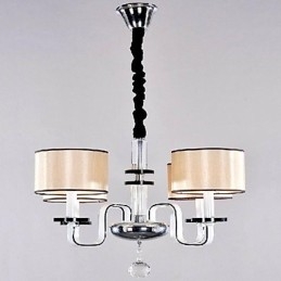 Lustre minimaliste moderne en tissu et cristal