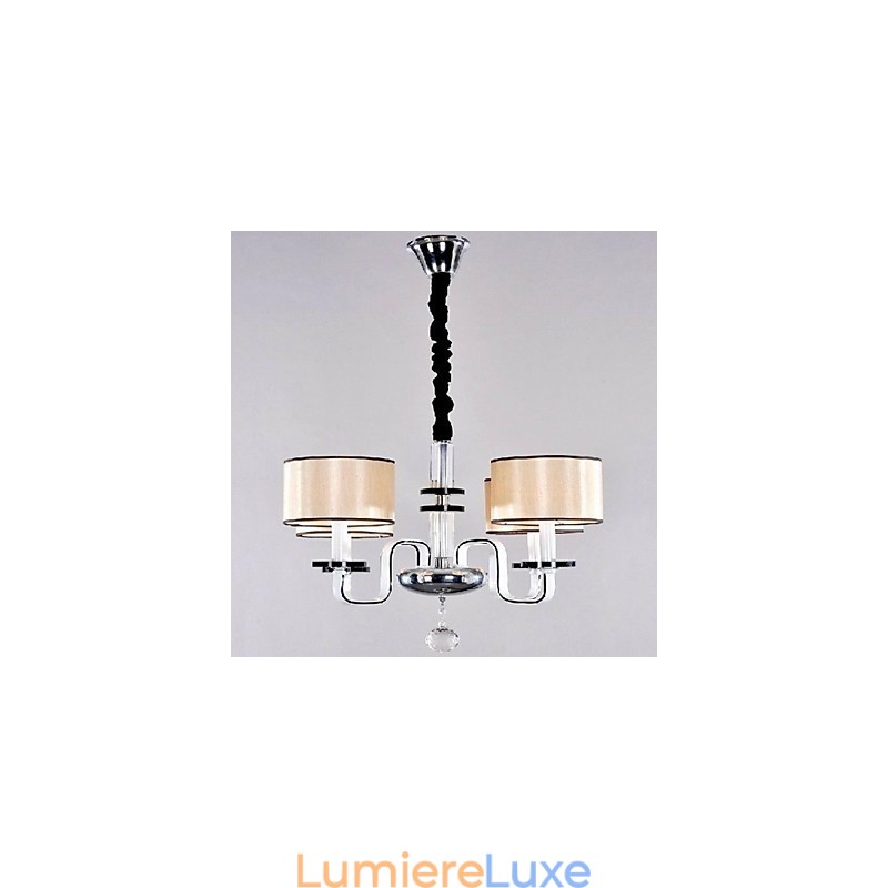 Lustre minimaliste moderne en tissu et cristal