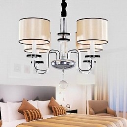 Lustre minimaliste moderne en tissu et cristal