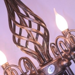 Lustre suspendu rustique rétro vintage noir et blanc à 6 lumières