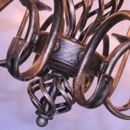 Lustre suspendu rustique rétro vintage noir et blanc à 6 lumières