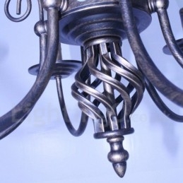 Lustre suspendu rustique rétro vintage noir et blanc à 6 lumières