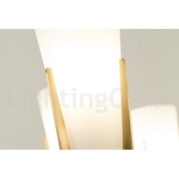 Lustre rétro vintage en laiton avec cristaux et abat-jour en verre