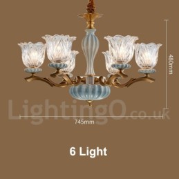 Lustre rétro vintage en laiton et céramique avec abat-jour en verre