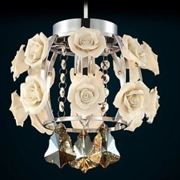Lustre Cristal Moderne Contemporain Lanterne Métal 1 Lumière