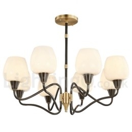 Lustre rétro vintage en laiton avec abat-jour en verre