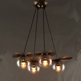 Lustre rond en forme de haricot en verre artistique