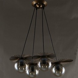 Lustre rond en forme de haricot en verre artistique