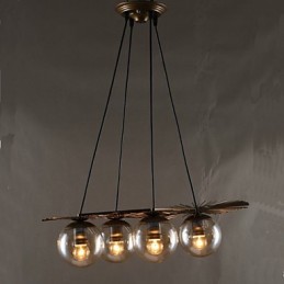 Lustre rond en forme de haricot en verre artistique