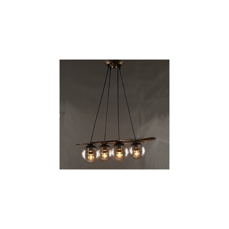 Lustre rond en forme de haricot en verre artistique
