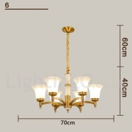 Lustre suspendu en laiton pur, luxueux, rustique, rétro, vintage, en pierre, avec abat-jour en verre