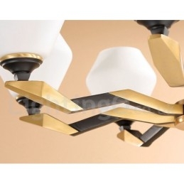 Lustre suspendu en laiton pur, luxueux, rustique, rétro, vintage, avec abat-jour en verre