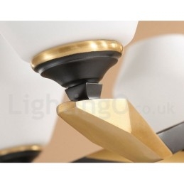 Lustre suspendu en laiton pur, luxueux, rustique, rétro, vintage, avec abat-jour en verre