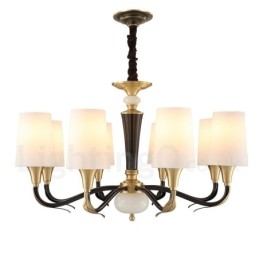Lustre suspendu en laiton pur, luxueux, rustique, rétro, vintage, en pierre, avec abat-jour en verre