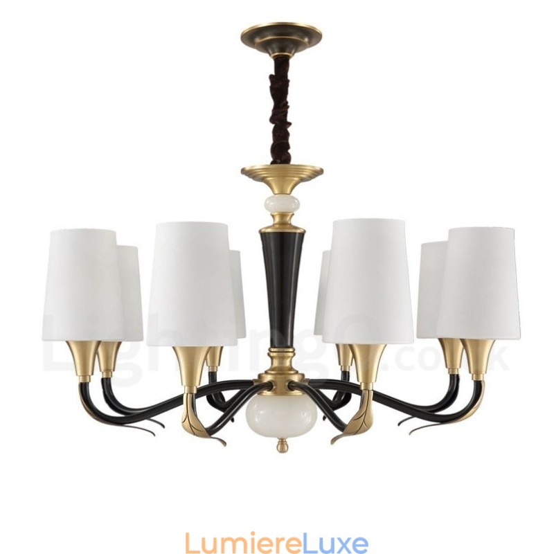 Lustre suspendu en laiton pur, luxueux, rustique, rétro, vintage, en pierre, avec abat-jour en verre