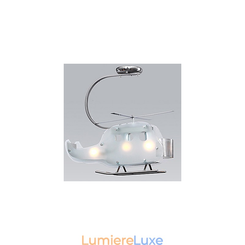 Lampe simple pour enfants Lampe hélicoptère en verre de dessin animé