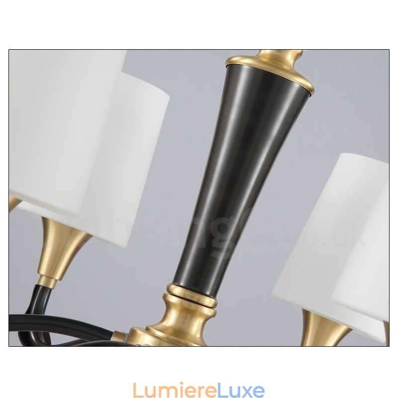 Lustre suspendu en laiton pur, luxueux, rustique, rétro, vintage, en pierre, avec abat-jour en verre