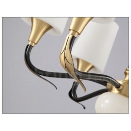 Lustre suspendu en laiton pur, luxueux, rustique, rétro, vintage, en pierre, avec abat-jour en verre