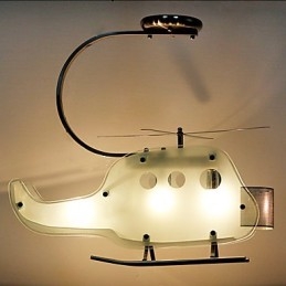 Lampe simple pour enfants Lampe hélicoptère en verre de dessin animé