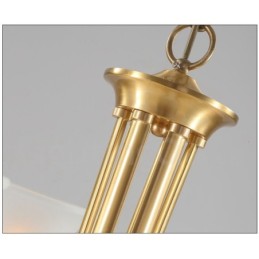Lustre suspendu en laiton pur, luxueux, rustique, rétro, vintage, avec abat-jour en verre