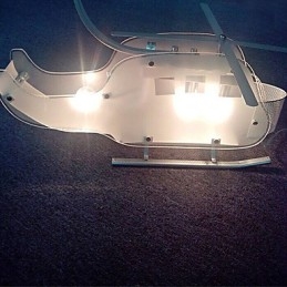 Lampe simple pour enfants Lampe hélicoptère en verre de dessin animé