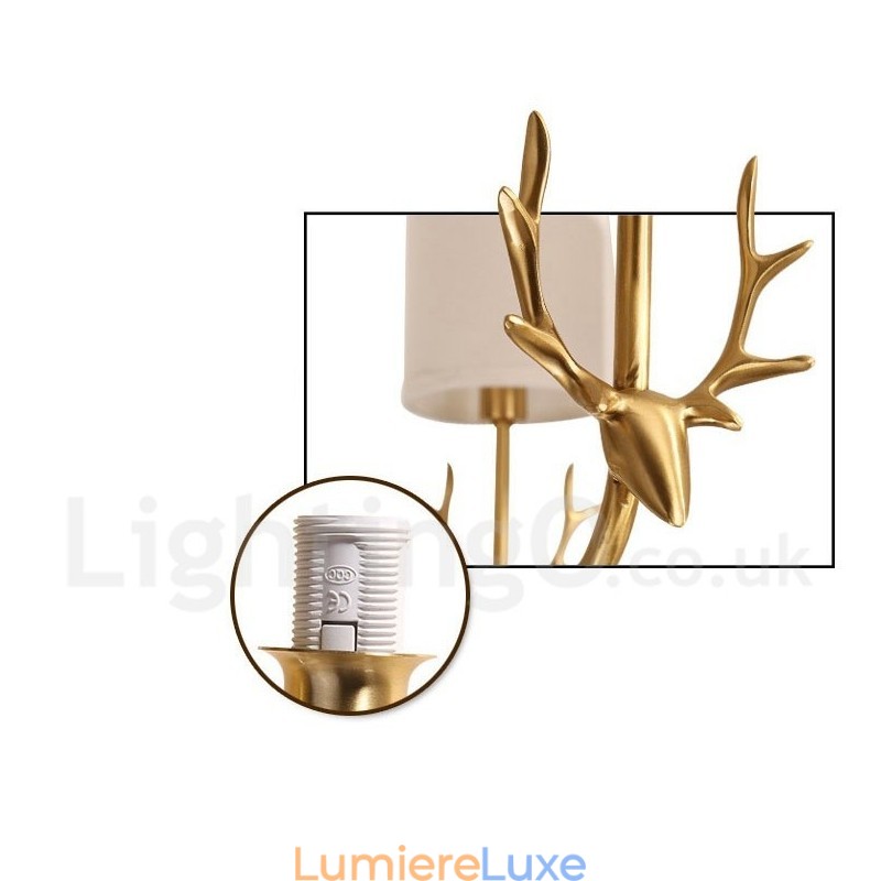 Lustre suspendu luxueux en laiton pur, rustique, rétro, vintage, avec abat-jour en tissu