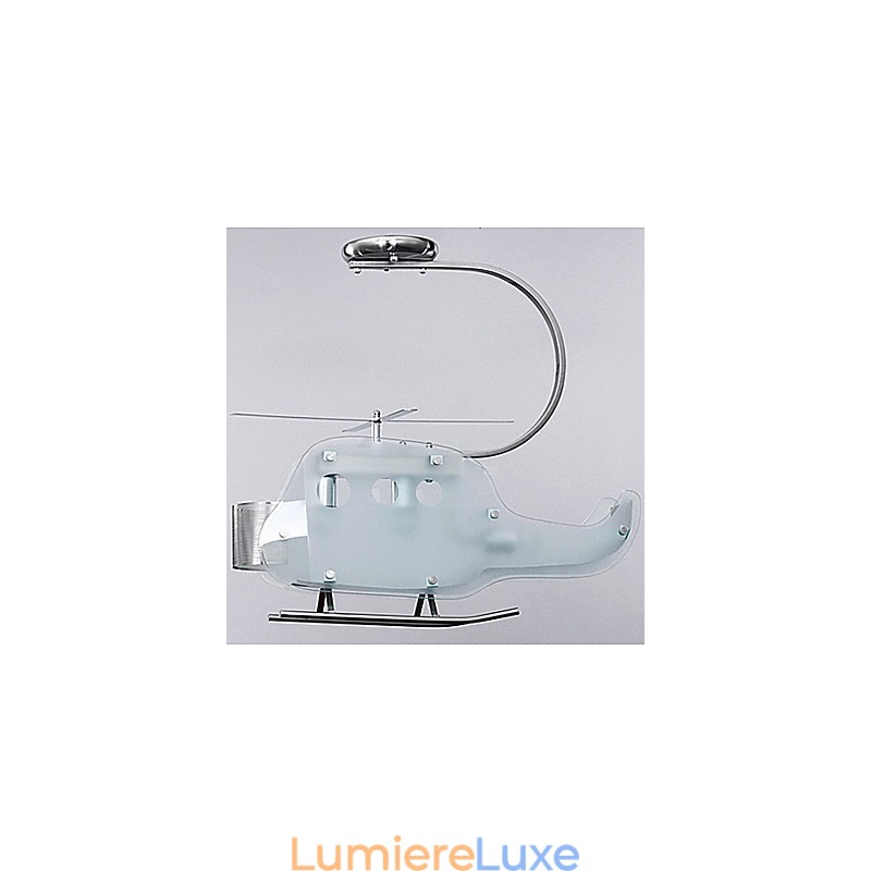 Lampe simple pour enfants Lampe hélicoptère en verre de dessin animé
