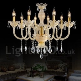 Lustre suspendu en cristal luxueux, moderne et contemporain