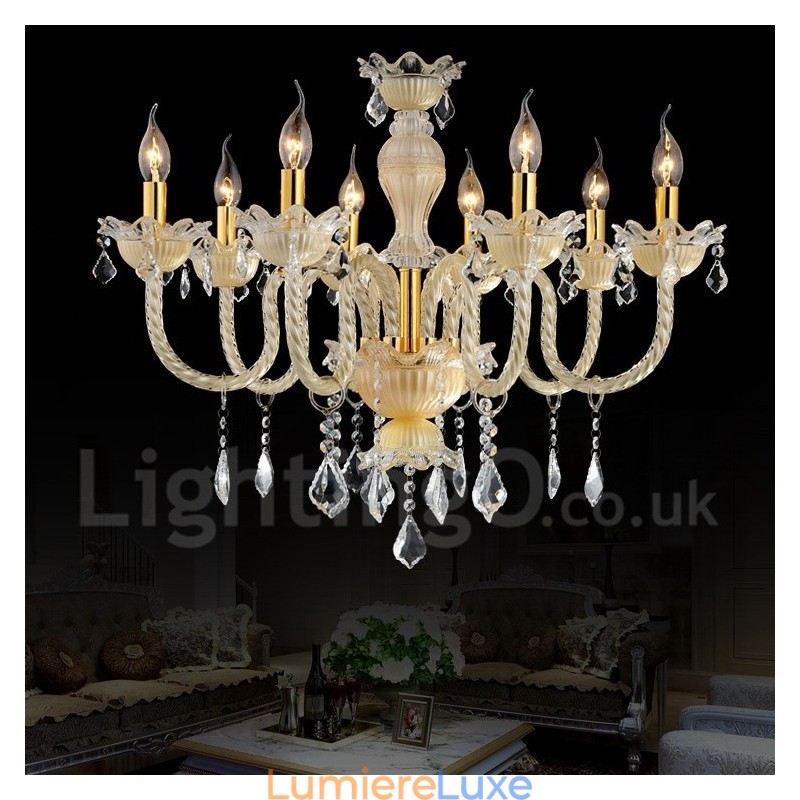 Lustre suspendu en cristal luxueux, moderne et contemporain