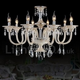 Lustre suspendu en cristal luxueux, moderne et contemporain
