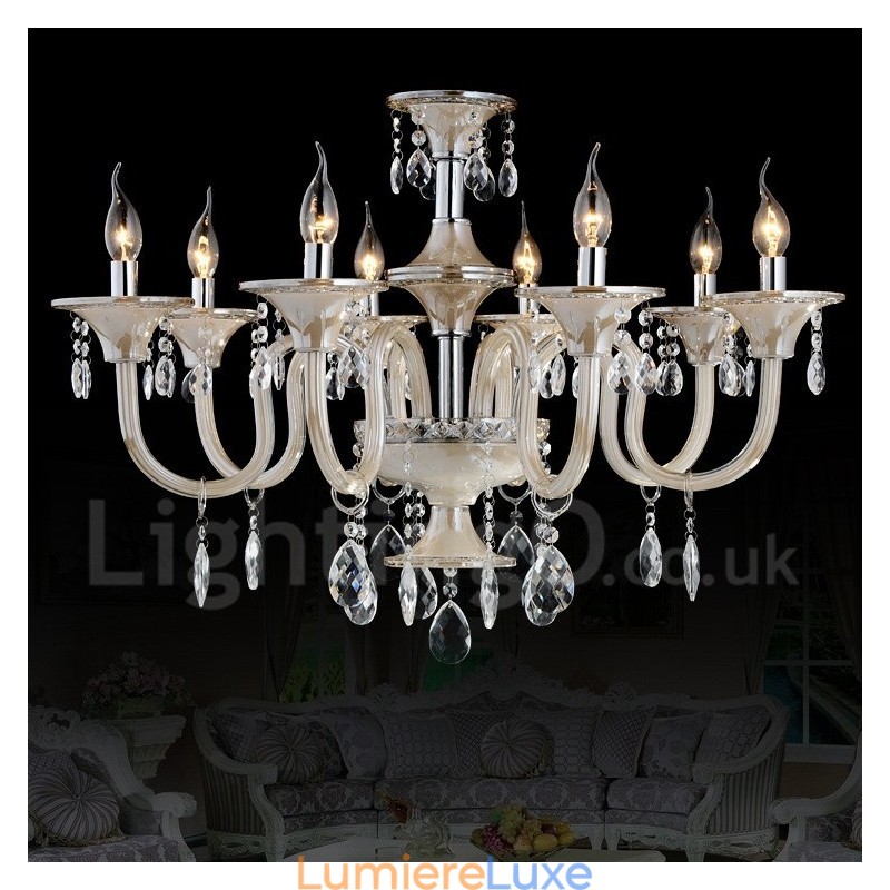 Lustre suspendu en cristal luxueux, moderne et contemporain