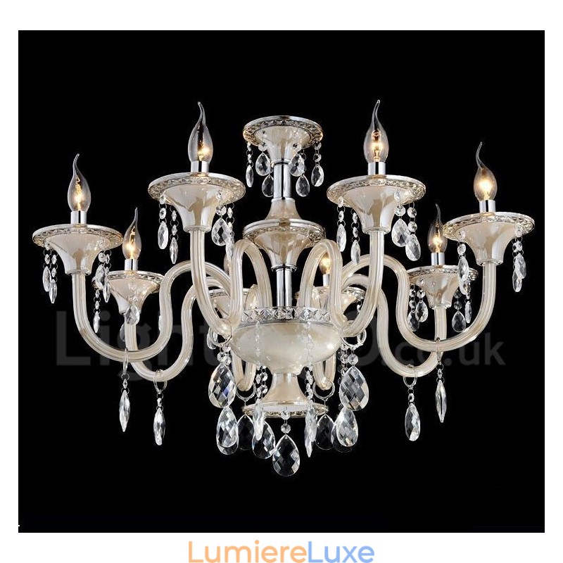 Lustre suspendu en cristal luxueux, moderne et contemporain
