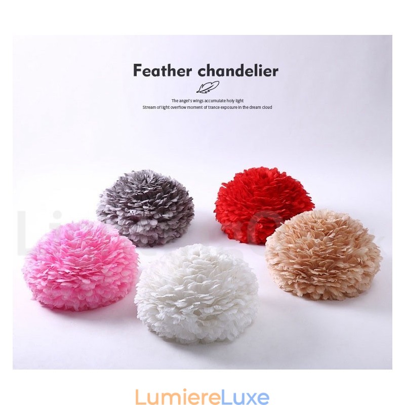 Lustre à plumes multicolores, suspension moderne et contemporaine