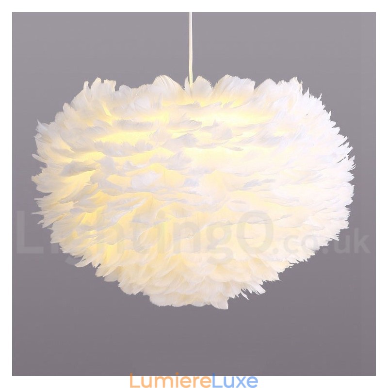 Lustre à plumes multicolores, suspension moderne et contemporaine