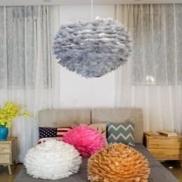 Lustre à plumes multicolores, suspension moderne et contemporaine