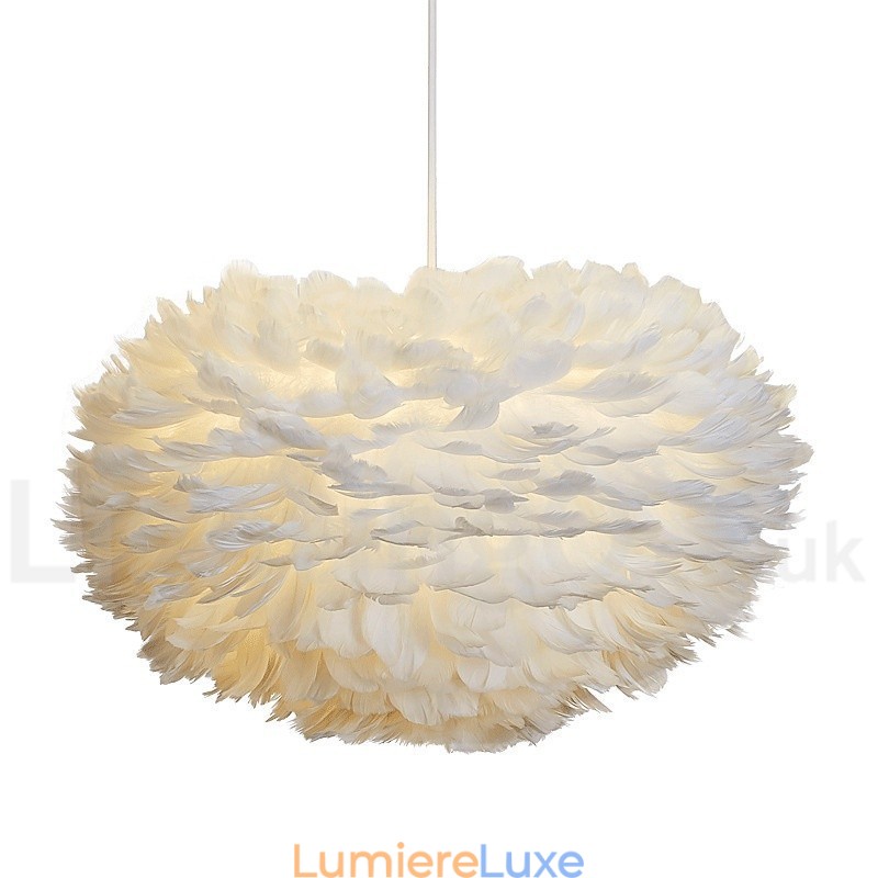 Lustre à plumes multicolores, suspension moderne et contemporaine