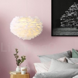Lustre à plumes multicolores, suspension moderne et contemporaine