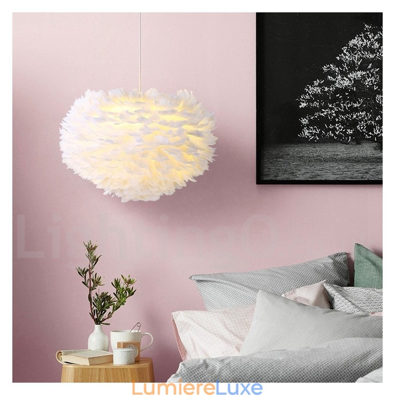 Lustre à plumes multicolores, suspension moderne et contemporaine