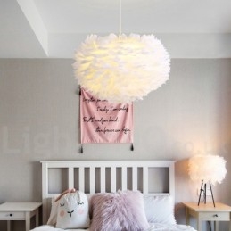 Lustre à plumes multicolores, suspension moderne et contemporaine