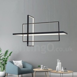 Suspension linéaire à intensité variable avec télécommande, lumière ambiante, finitions peintes, aluminium, design moderne