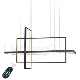 Suspension linéaire à intensité variable avec télécommande, lumière ambiante, finitions peintes, aluminium, design moderne