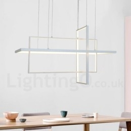 Suspension linéaire à intensité variable avec télécommande, lumière ambiante, finitions peintes, aluminium, design moderne