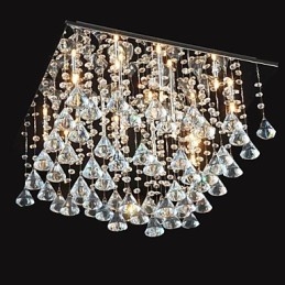 Lustre traditionnel classique en cristal et métal chromé