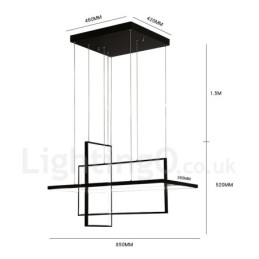 Suspension linéaire à intensité variable avec télécommande, lumière ambiante, finitions peintes, aluminium, design moderne