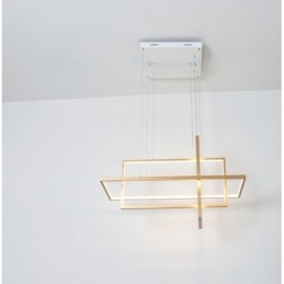 Suspension linéaire à intensité variable avec télécommande, lumière ambiante, finitions peintes, aluminium, design moderne