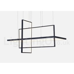 Suspension linéaire à intensité variable avec télécommande, lumière ambiante, finitions peintes, aluminium, design moderne