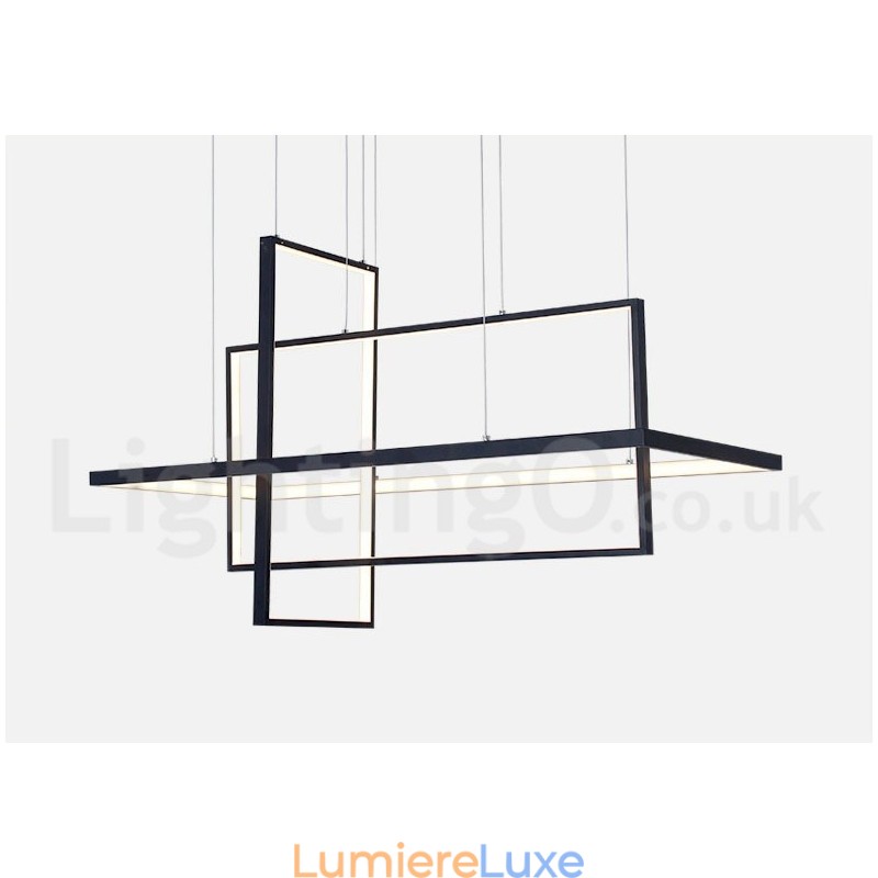 Suspension linéaire à intensité variable avec télécommande, lumière ambiante, finitions peintes, aluminium, design moderne