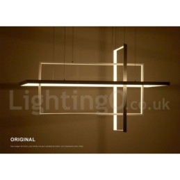 Suspension linéaire à intensité variable avec télécommande, lumière ambiante, finitions peintes, aluminium, design moderne